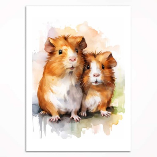 Plakat - Brązowe świnki morskie - 29,7x42 cm