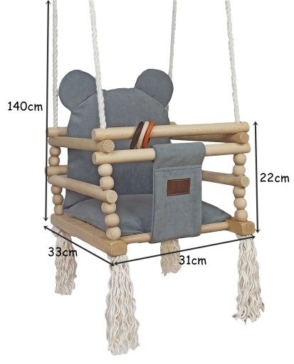 Huśtawka kubełkowa Tuluszka 33 x 140 x 31 cm
