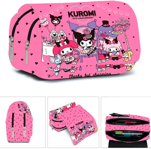 Piórnik szkolny dwukomorowy KUROMI szkolny saszetka PREMIUM HELLO KITTY