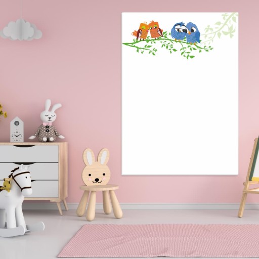 Tablica magnetyczna suchoscieralna dla dzieci sowy 125 50x70cm PCV
