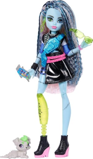 MONSTER HIGH LALKA FRANKIE STEIN + AKCESORIA I PIESEK COTOŚ