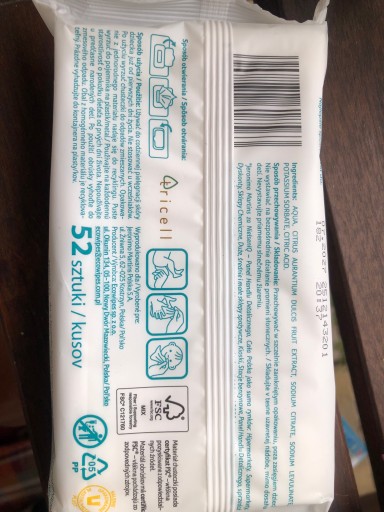 Dada Pure Care Aqua chusteczki nawilżane 1 x 52 szt.