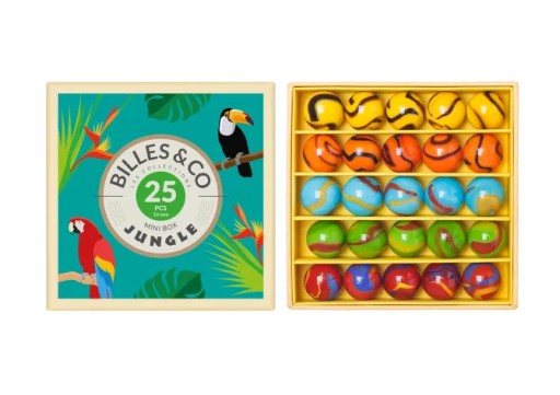 Billes & Co: Szklane kulki DŻUNGLA / BOX 25 el. MINIBOX-01