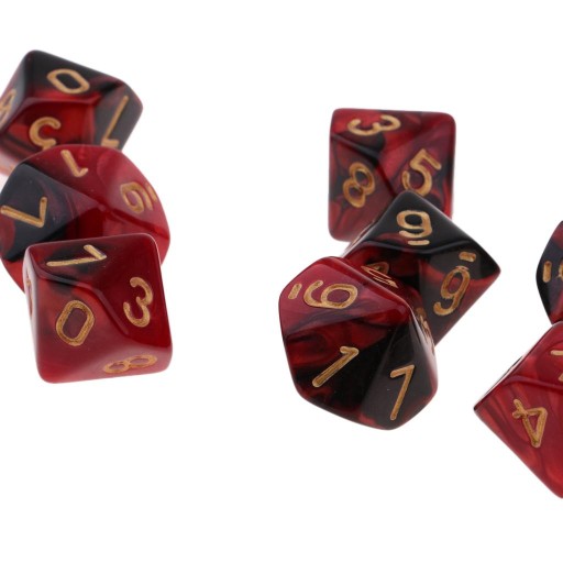 10pcs 16mm D10 for Kids Math Education & Adult Party Games Noir