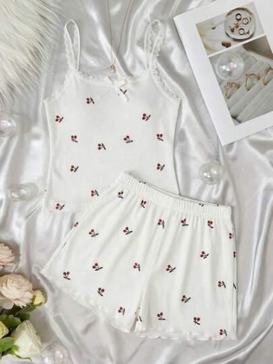 Shein piżama biały rozmiar 140-146