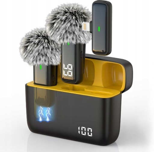 Zdjęcie oferty: BEZPRZEWODOWY MIKROFON LAVALIER MINI MIKROFON KLAPOWY DO SMARTFONA CZARNY