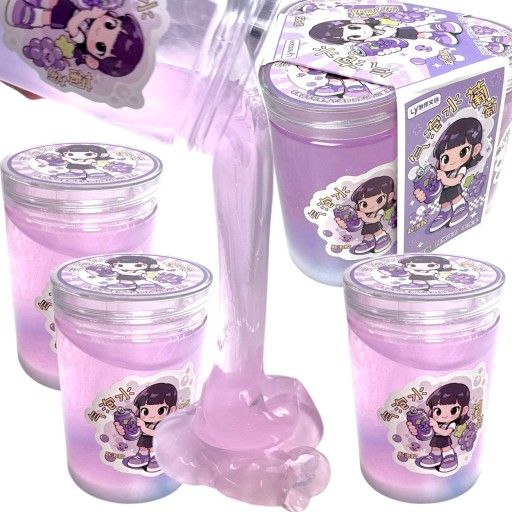 SLIME 3Pack PACHNĄCY WINOGRONO KAWAII antystresowy ZESTAW 3 sztuk