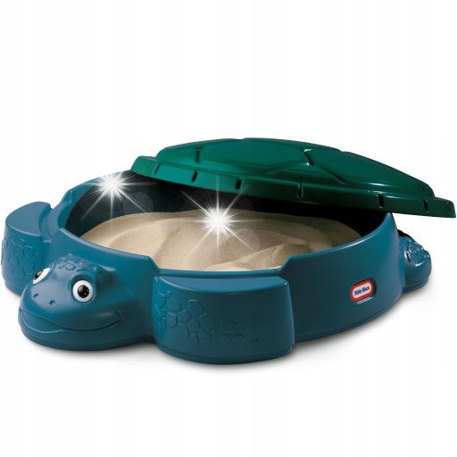 LITTLE TIKES TURKUSOWA PIASKOWNICA OGRODOWA Z POKRYWĄ ŻÓŁW 2 SIEDZISKA 1+