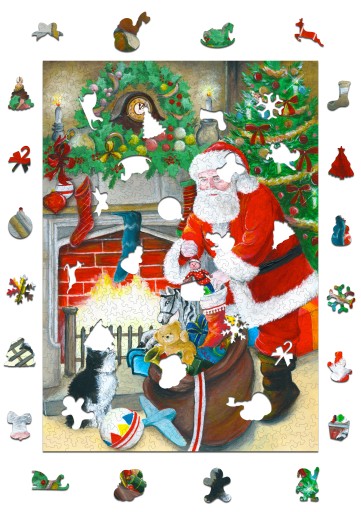 Puzzle Drewniane A3 410 Elementów Magia Świąt Układanka Świąteczna