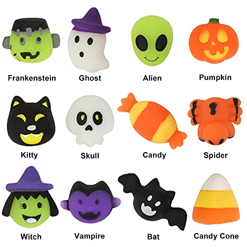 36 SZT. HALLOWEEN MOCHI SQUISHY ZABAWKA W TORBACH W CIEMNO Z 12 POSTACIAMI