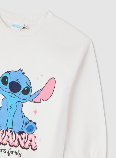 Sukienka z dzianiny dresowej z nadrukiem Stitch
