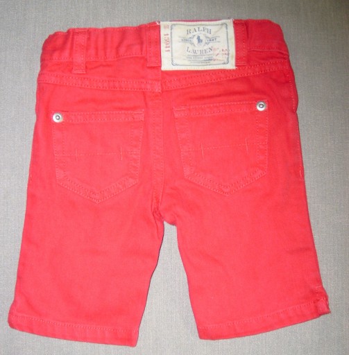 RALPH LAUREN spodenki jeansowe bawełniane letnie czerwone 2 latka jnowe