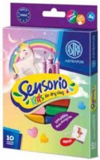 Astra SENSORIO Ultralekka MASA PLASTYCZNA piankolina 10 kolorów Jednorożec