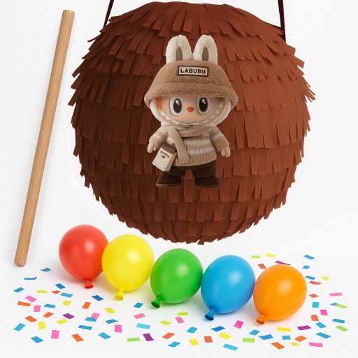 Piniata Pinata LABUBU labubu brązowa monster DUŻA +
