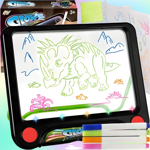 Tablica 3D Magiczna Podświetlana Tablet Do Rysowania Dla Dzieci + 4 Mazaki
