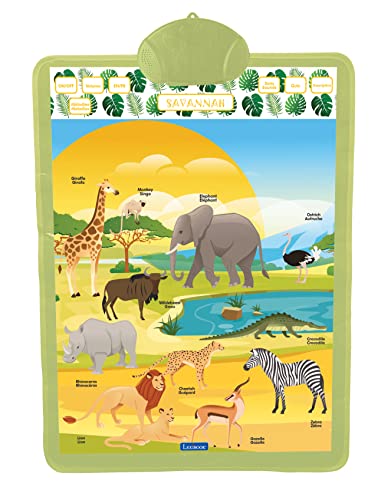 Lexibook JCMAT15i1 Bilingual Educational Poster, Savanna Theme, Animals, Mu