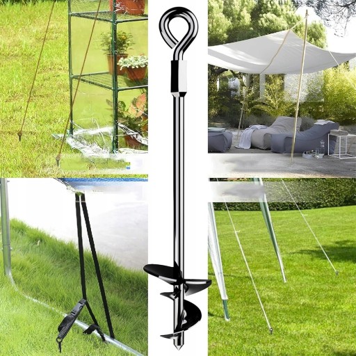 KOTEW DO MOCOWANIA TRAMPOLINY, Zestaw kotwic do trampoliny Heavy Duty 4SZT