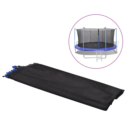 Siatka bezpieczeństwa do trampoliny PE czarna 3,2x1,8 m z zamkiem
