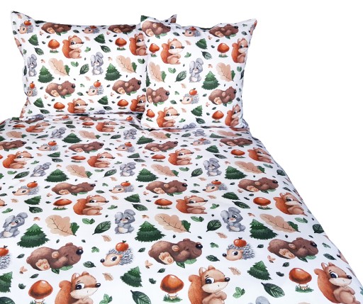 Komplet pościeli Jeżyk zwierzęta leśne las 100 x 135 cm wielokolorowy