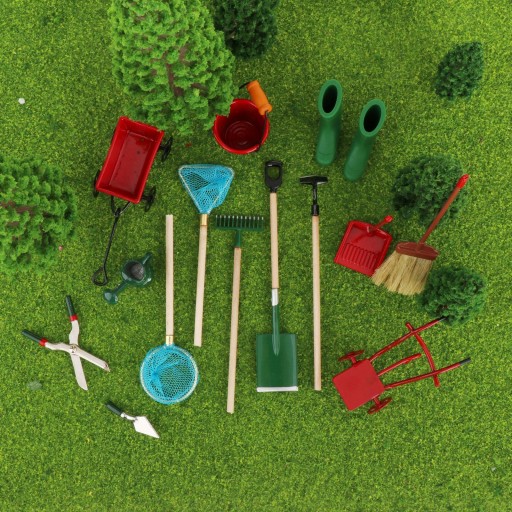 14 sztuk miniaturowych narzędzi ogrodowych do domku dla lalek Mini zestaw do domku dla lalek Mini narzędzia