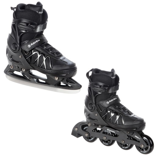 Rolki Łyżwy hokejowe 2w1 RAVEN Expert Black 43-46