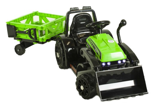 Traktor na akumulator Szomik zielony z pilotem 5 km/h 4500 mAh