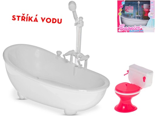 Wanna 21 cm na baterie tryskająca wodą z toaletą w pudełku