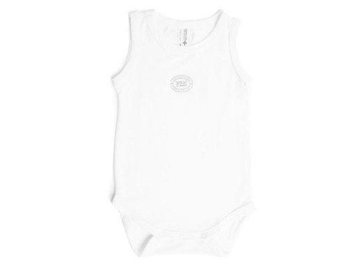 Body bambusowe bez rękawów Białe 9-12m BAMBOOM