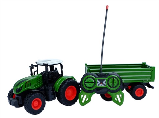 DUŻY TRAKTOR ZDALNIE STEROWANY Z PRZYCZEPĄ CIĄGNIK 42CM RC + USB