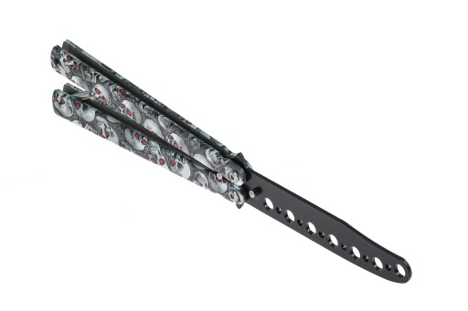 Motylek treningowy, balisong grey skull CS:GO