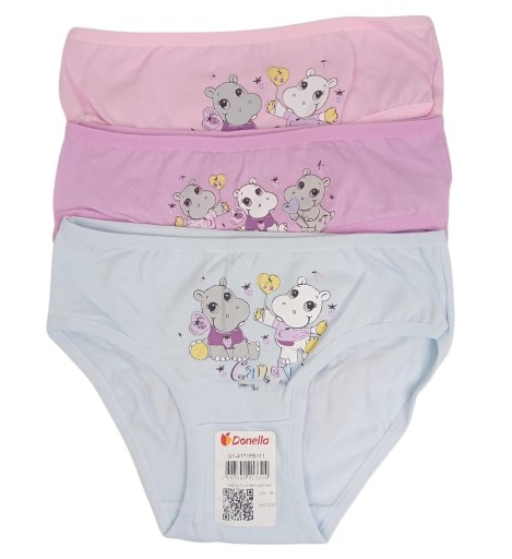 3x Majtki Figi Donella TURECKIE Bawełniane SŁODKIE HIPIPOTAMY 98-104