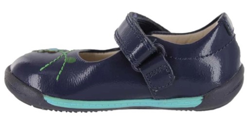Clarks Baleriny dziecięce - Softly Jam Fst - rozmiar 18,5 - granatowa skóra