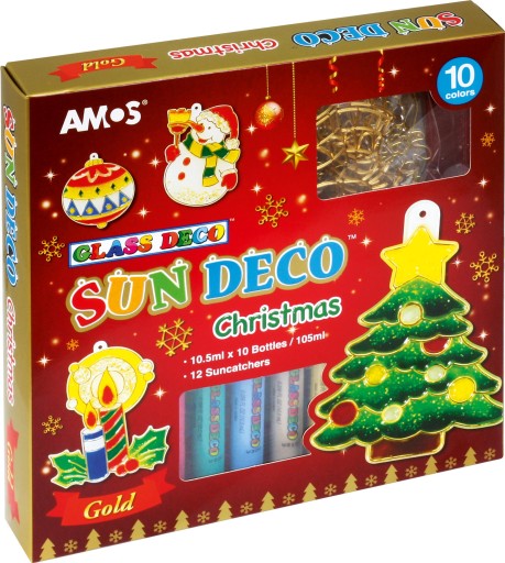Farby witrażowe AMOS 10 kolorów witraże Christmas