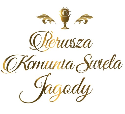 KOMUNIA baner LUX napis na Pierwszą Komunię personalizowany + dowolne IMIĘ