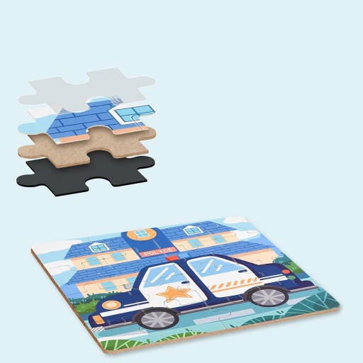 3W1 MAGNETYCZNE PUZZLE KSIĄŻECZKA POJAZDY STRAŻ, POLICJA, SAMOIOT