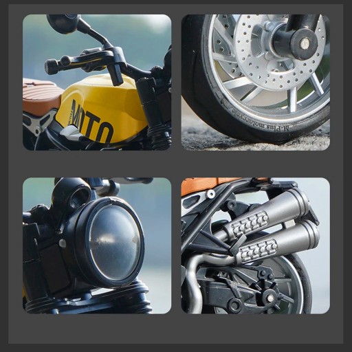 Motor MOTOCYKL METALOWY, ŚWIATŁO I DŹWIĘK RETRO Trifox