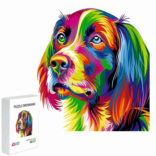PUZZLE DREWNIANE DLA DZIECI DOROSŁYCH 133 ELEMENTÓW PIES PREZENT DLA DZIECI