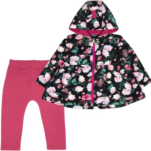 KOMPLET DRES DZIEWCZĘCY spodnie bluza Mrofi 68