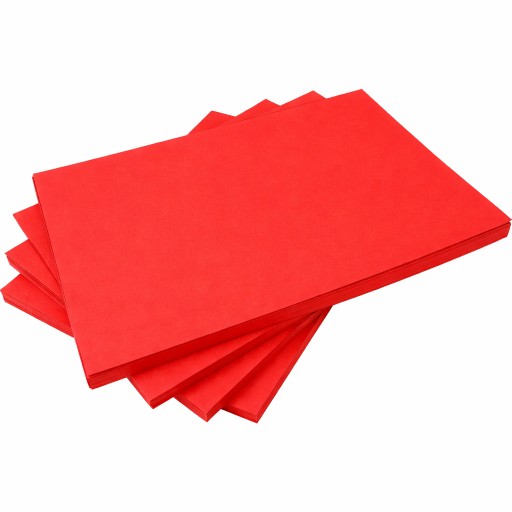 PAPIER CZERWONY KOLOROWY TECHNICZNY WYCINANKA KSERO A4 160g/m2 50 KARTEK