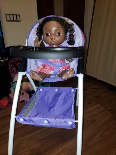 Krzesełko do karmienia Anivia Baby Doll – fioletowe, dla lalek 16"
