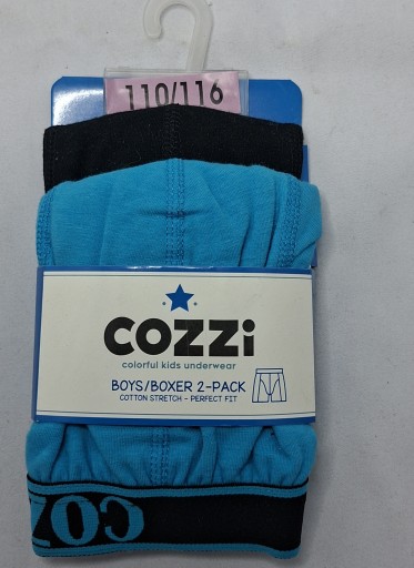 COZZI Bokserki Majtki BAWEŁNA r.110/116 2 SZTUKI Niebieskie i Czarne
