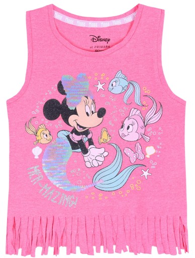 Różowa bluzeczka z frędzlami Myszka Minnie 4-5 lat 110 cm