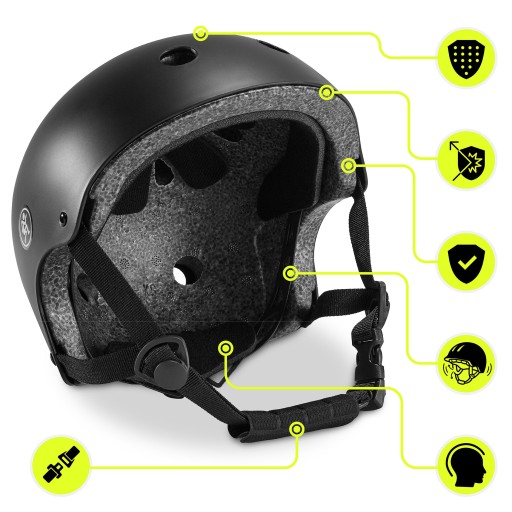 Kask dziecięcy HyperMotion S 46-56 cm czarny rower hulajnoga