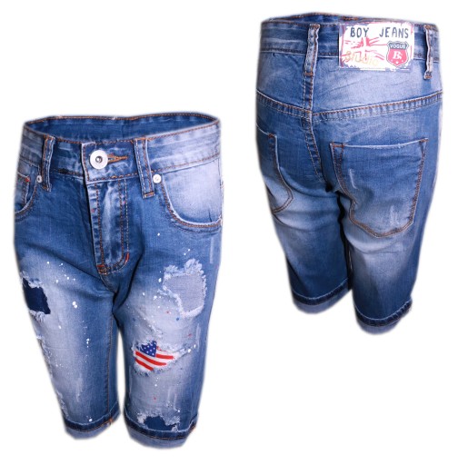.,,.............. krótkie spodenki przed kolano jeans niebieski rozmiar 140