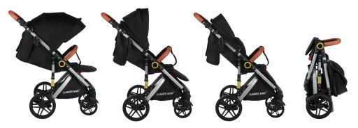 Wózek spacerowy Summer Baby Sempre czarny z folią i ocieplaczem