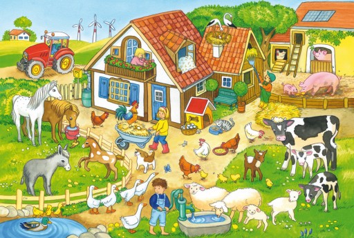 Puzzle G3 60 elementów Puzzle 60 Skarbonka Na farmie