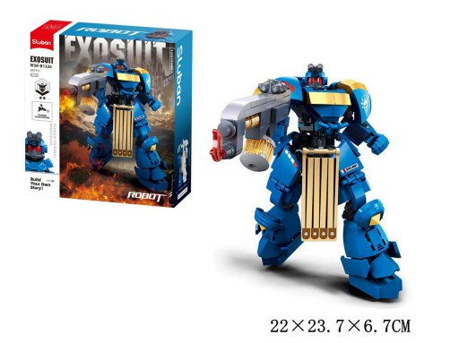 Klocki Sluban Kosmos Robot Niebieski 267 elementów Klocki dla Dzieci B1326