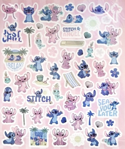 Disney Stitch Arkusze naklejek 2 sztuki- ok. 100 naklejek