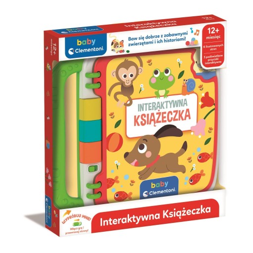 CLEMENTONI KSIĄŻECZKA INTERAKTYWNA ze zwierzątkami dla maluszka +12 m-cy