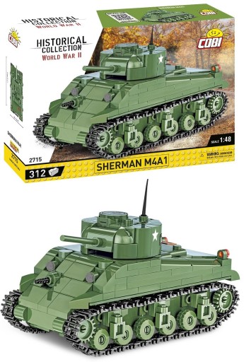 Klocki konstrukcyjne Cobi 312 elementów M4A1 Sherman 7+